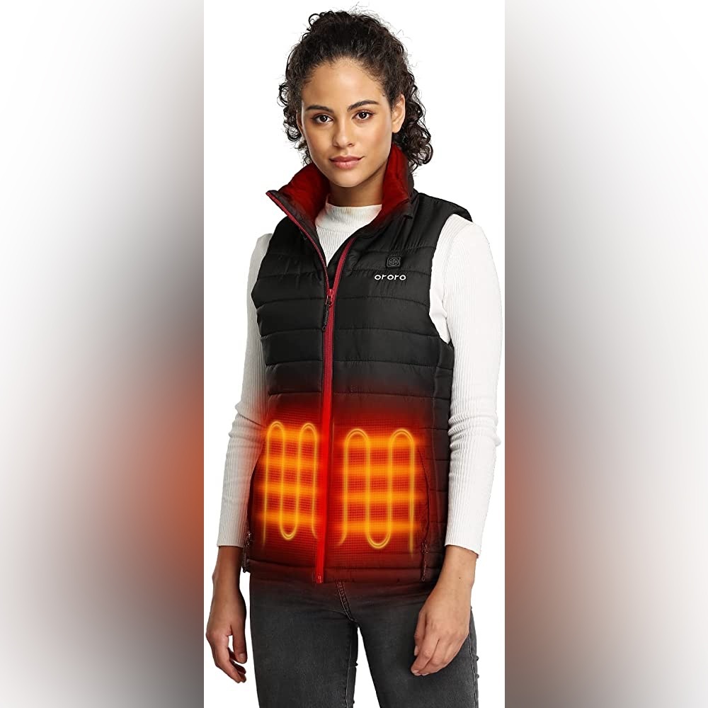 Ororo Womens Heated Quilted Vest Large Black